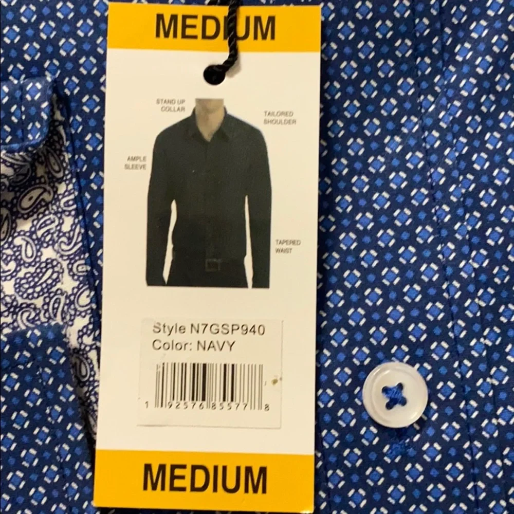 BNWT Nick Graham slim fit full sleeve button, 97% cotton, 3% Spandex shirt # M